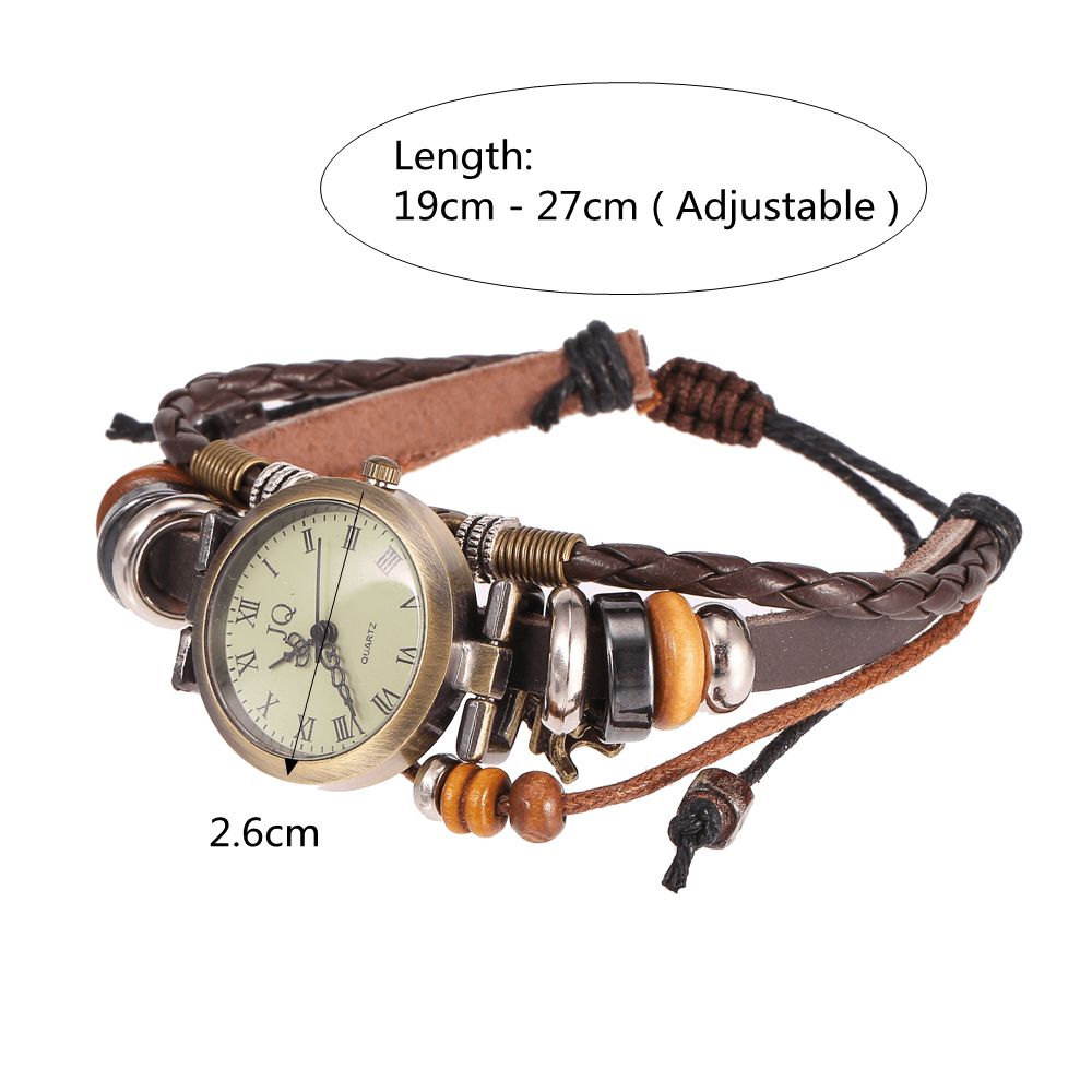 Deffrun Retro Stijl Vrouwen Armband Horloge Kralen Eiffeltoren Hanger Quartz Horloge: