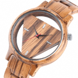 Deffrun Transparant Creatief Houten Polshorloge Uniek Design Heren Quartz Horloge