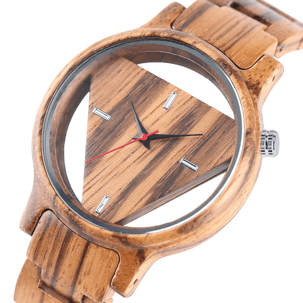 Deffrun Transparant Creatief Houten Polshorloge Uniek Design Heren Quartz Horloge