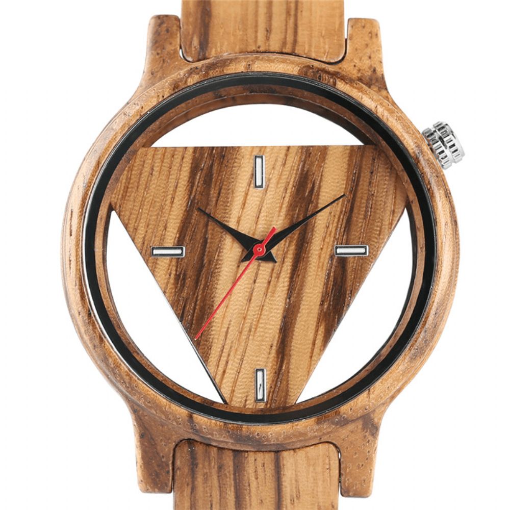 Deffrun Transparant Creatief Houten Polshorloge Uniek Design Heren Quartz Horloge