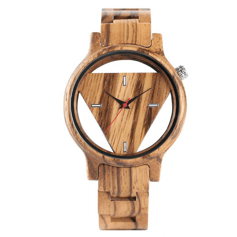 Deffrun Transparant Creatief Houten Polshorloge Uniek Design Heren Quartz Horloge