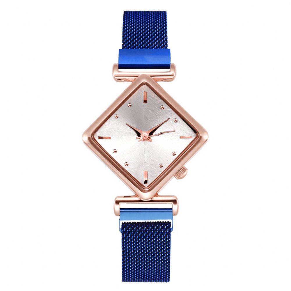 Deffrun Vierkante Wijzerplaat Uniek Design Dames Polshorloge Mesh Stalen Band Quartz Horloges