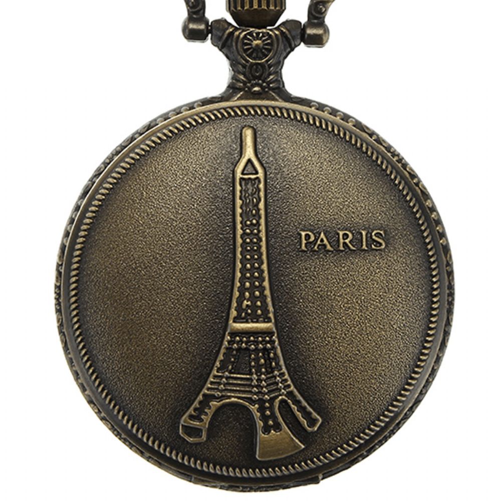 Deffrun Vintage Eiffeltoren Patroon Paris Chain Retro Zakhorloge