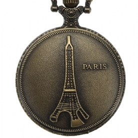 Deffrun Vintage Eiffeltoren Patroon Paris Chain Retro Zakhorloge