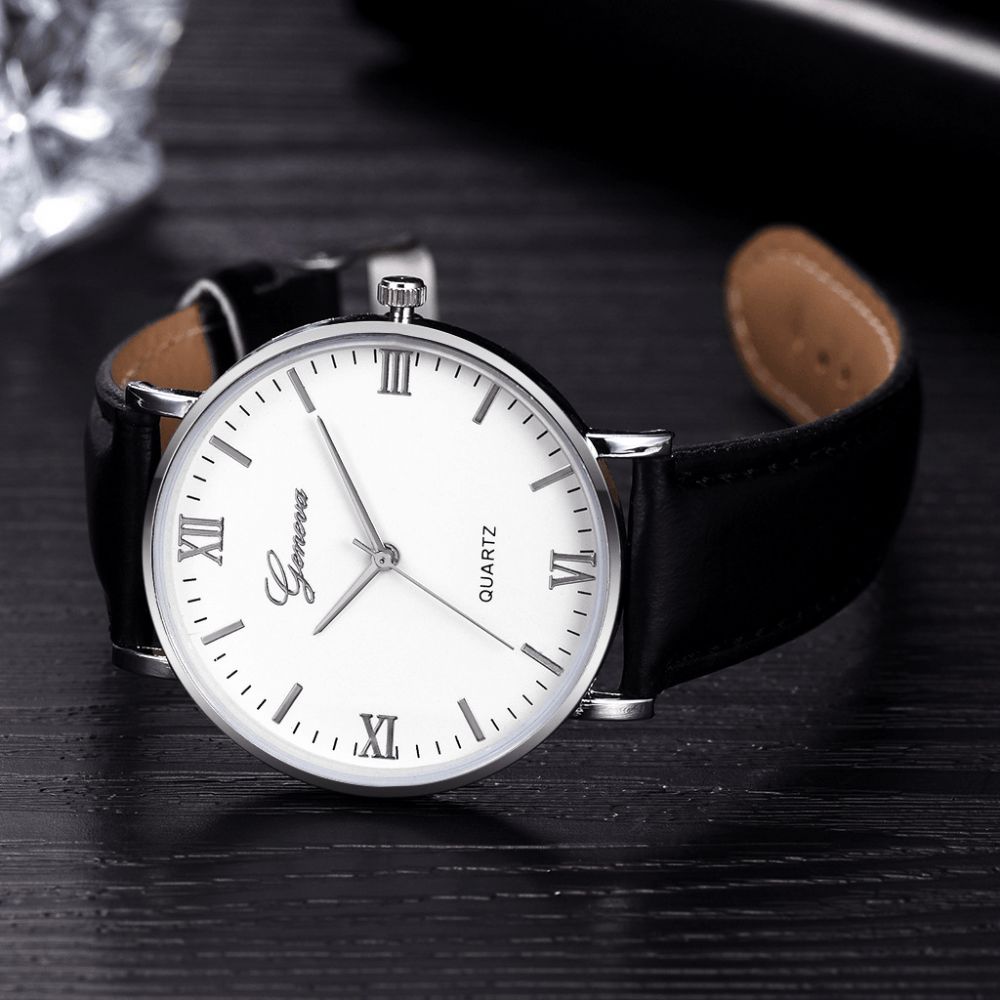 Deffrun Xr3252 Eenvoudige Wijzerplaat Design Lederen Band Casual Stijl Mode Heren Horloge Quartz Horloge