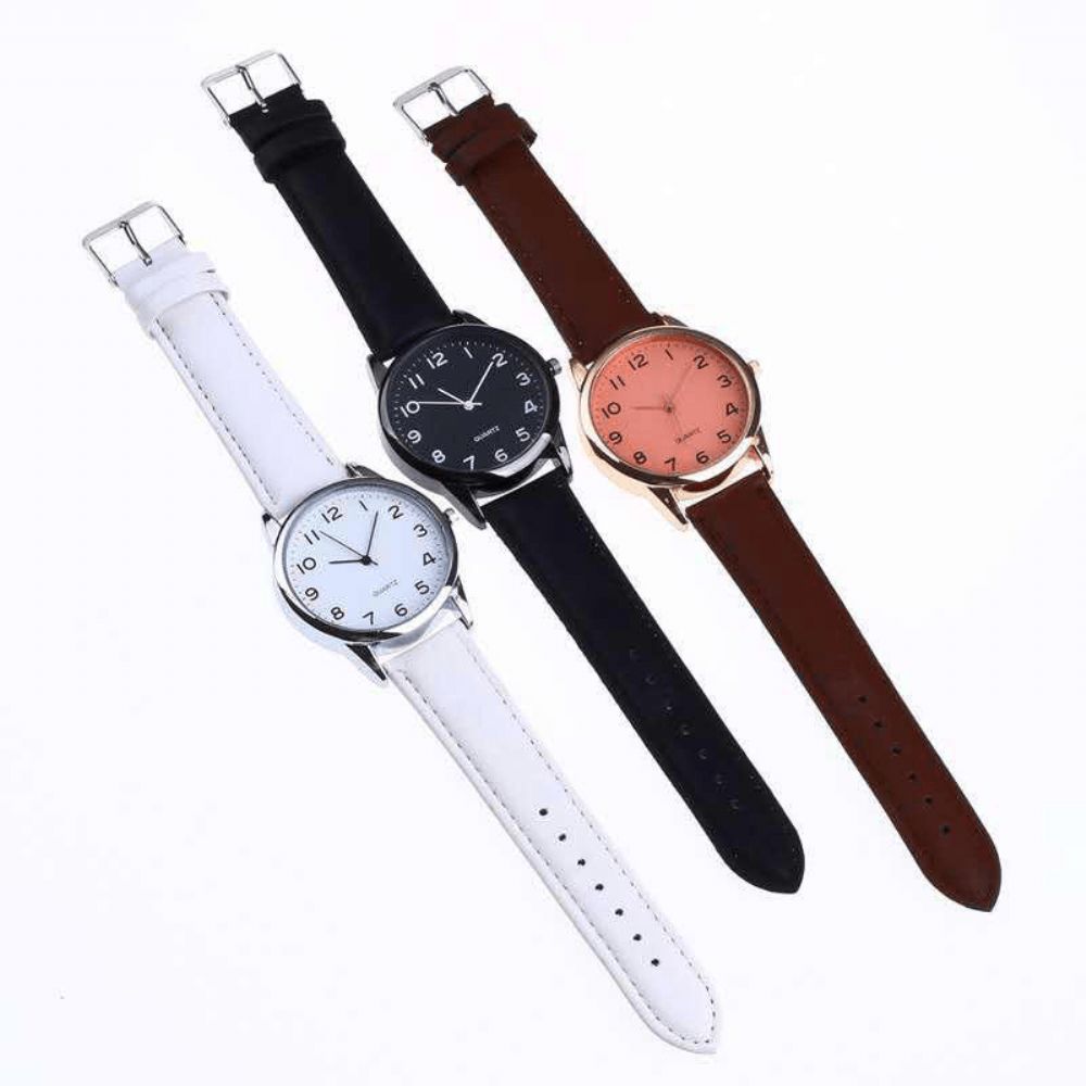 Denton Sidpega Mode Eenvoudige Lederen Band Heren Quartz Horloge