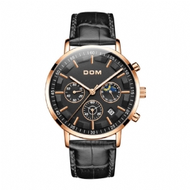 Dom 1296Gk Mode Herenhorloge 3Atm Waterdicht Lichtgevend Display Grote Wijzerplaat Quartz Horloge