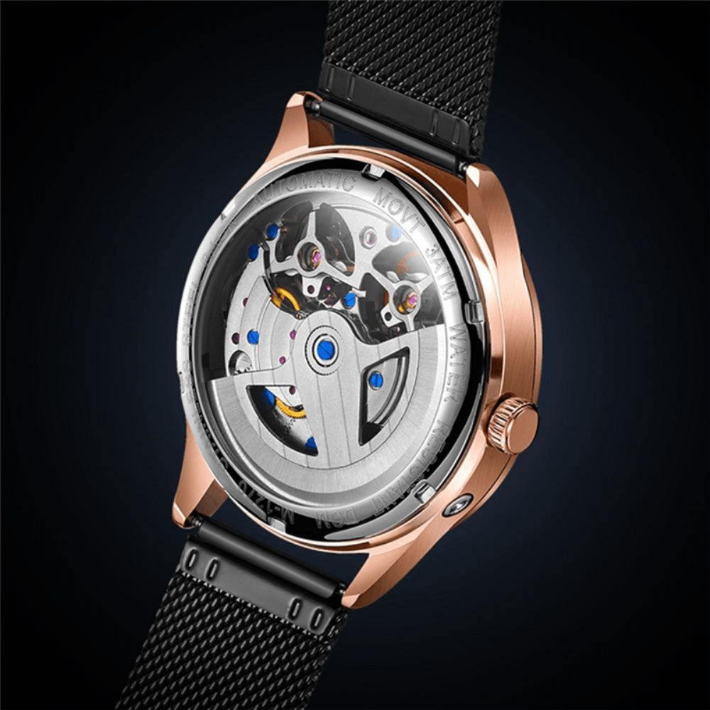 Dom M-1270 Luxe Zakelijk Automatisch Mechanisch Horloge Hollow Lichtgevende Wijzers 3Atm Waterdicht Herenhorloge Polshorloge