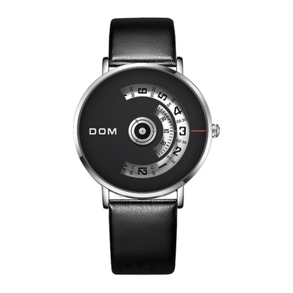 Dom M-1303 Mode Herenhorloge Creative Dial 3Atm Waterdicht Quartz Horloge