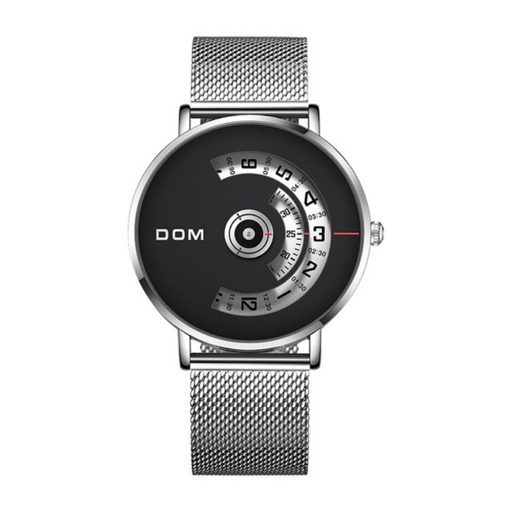 Dom M-1303 Mode Herenhorloge Creative Dial 3Atm Waterdicht Quartz Horloge