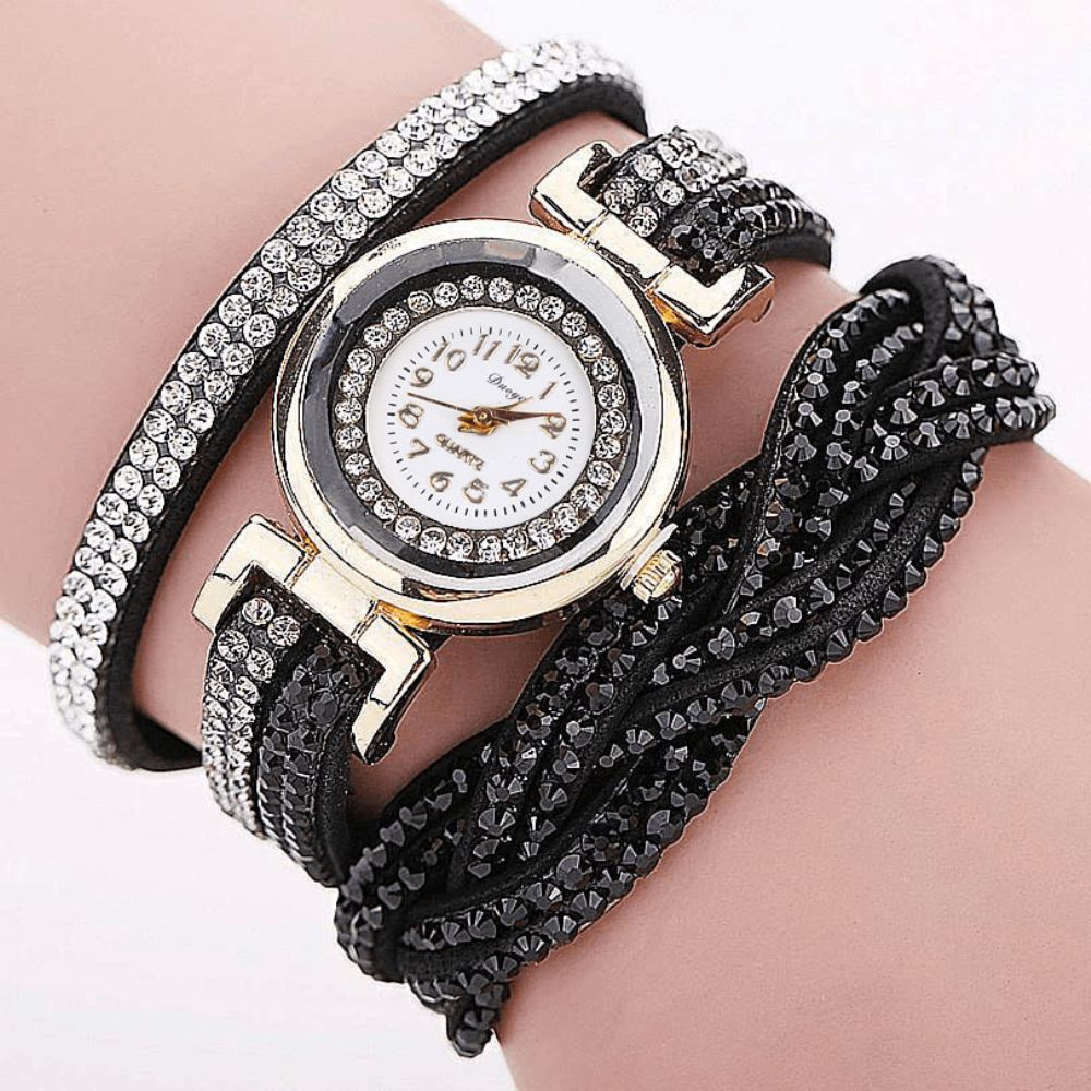 Duoya D056 Crystal Retro Style Dames Armband Horloge Jurk Quartz Horloges