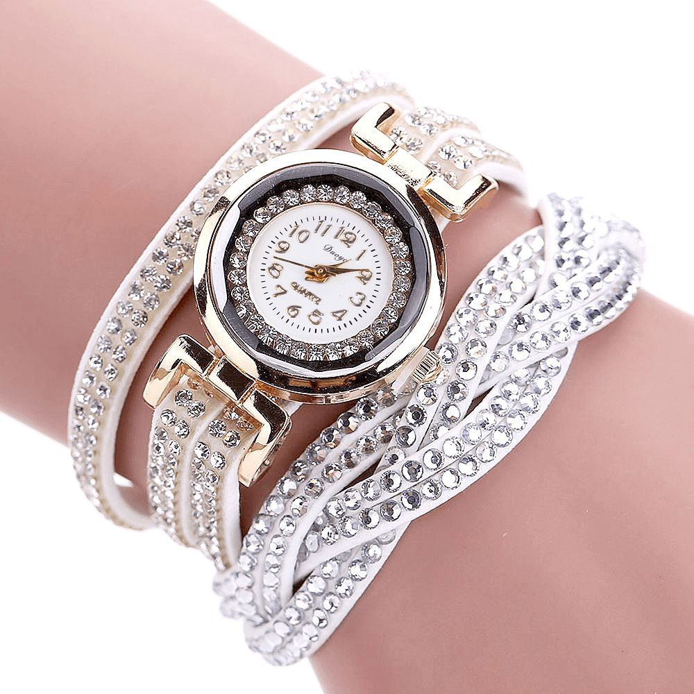 Duoya D056 Crystal Retro Style Dames Armband Horloge Jurk Quartz Horloges