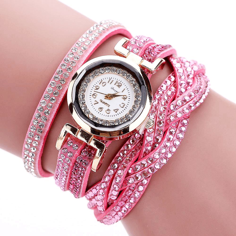 Duoya D056 Crystal Retro Style Dames Armband Horloge Jurk Quartz Horloges