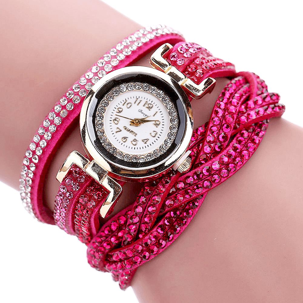 Duoya D056 Crystal Retro Style Dames Armband Horloge Jurk Quartz Horloges