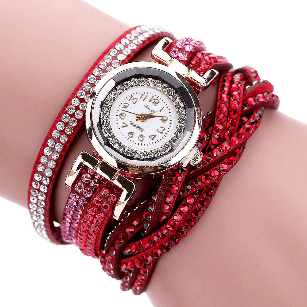 Duoya D056 Crystal Retro Style Dames Armband Horloge Jurk Quartz Horloges