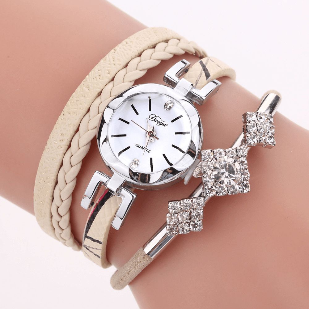 Duoya D255 Bloem Dial Show Modieuze Vrouwen Armband Horloge Toeristische Jurk Retro Stijl Quartz Horloge