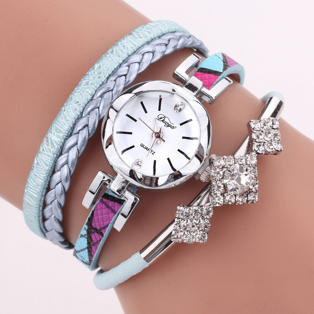 Duoya D255 Bloem Dial Show Modieuze Vrouwen Armband Horloge Toeristische Jurk Retro Stijl Quartz Horloge