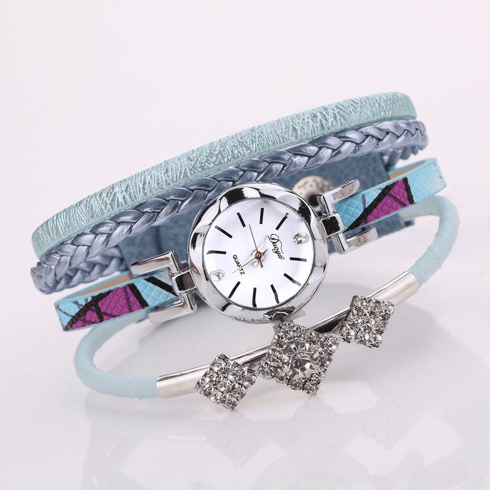 Duoya D255 Bloem Dial Show Modieuze Vrouwen Armband Horloge Toeristische Jurk Retro Stijl Quartz Horloge