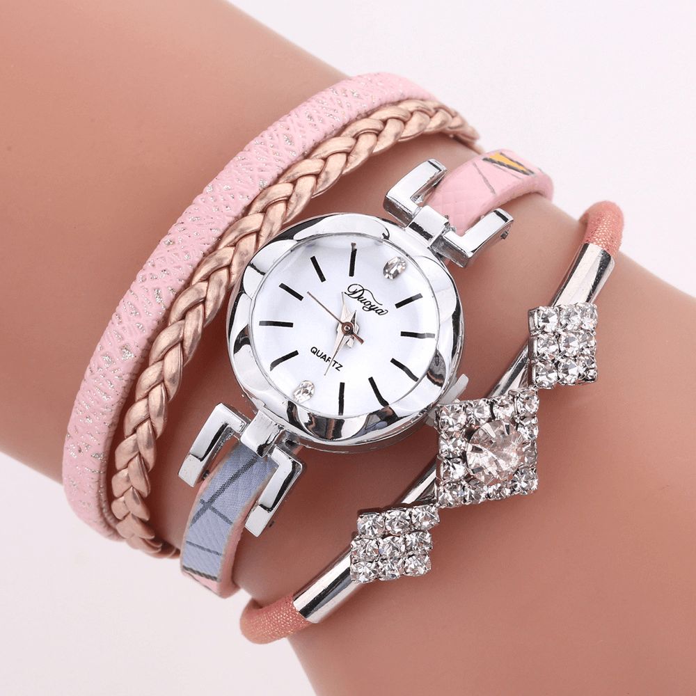 Duoya D255 Bloem Dial Show Modieuze Vrouwen Armband Horloge Toeristische Jurk Retro Stijl Quartz Horloge