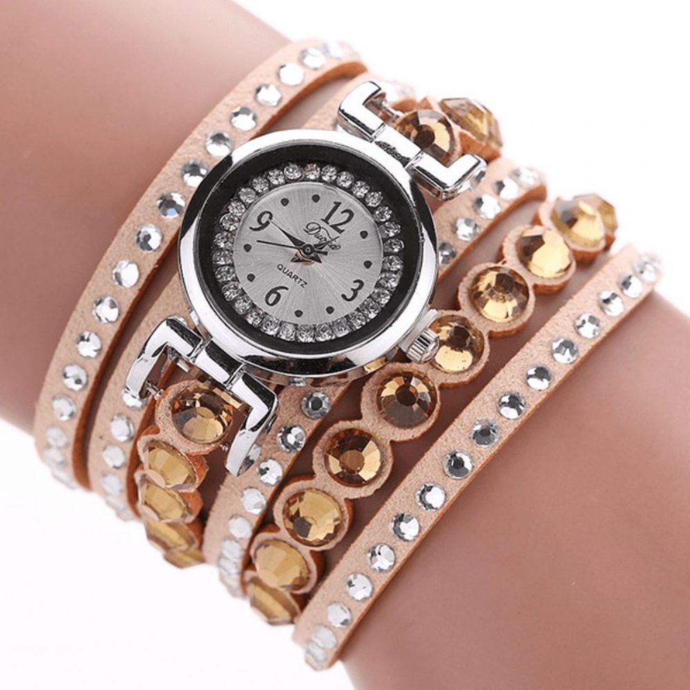 Duoya Mode Dames Folk Custom Style Armband Horloge Strass Band Elegant Dames Polshorloge