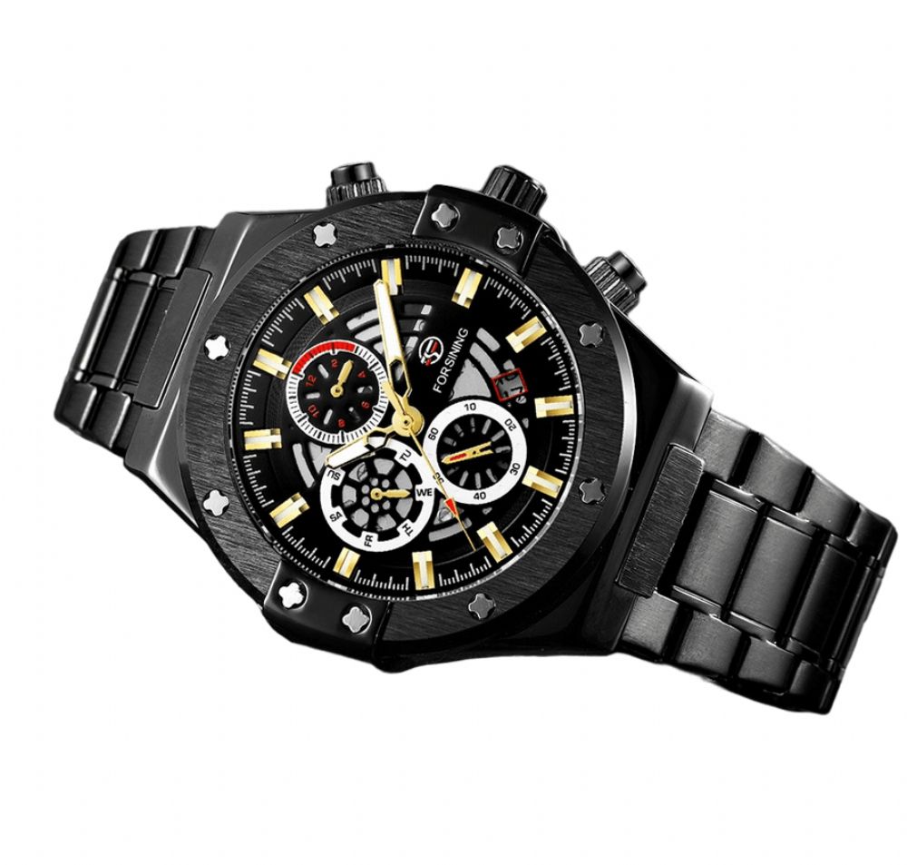 Forsining Fsg6914 Mode Heren Automatisch Horloge Lichtgevende Datum Weekweergave 3Atm Waterdicht Mechanisch Horloge