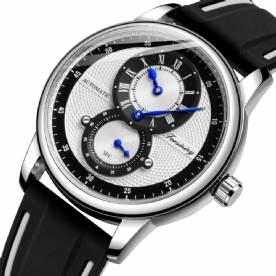 Forsining Fsg8203 Mode Heren Automatisch Horloge Creatieve Wijzerplaat Lederen Band Mechanisch Horloge