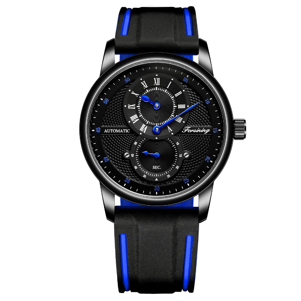 Forsining Fsg8203 Mode Heren Automatisch Horloge Creatieve Wijzerplaat Lederen Band Mechanisch Horloge