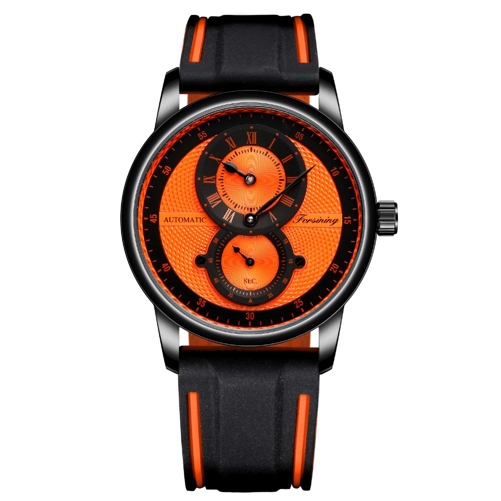 Forsining Fsg8203 Mode Heren Automatisch Horloge Creatieve Wijzerplaat Lederen Band Mechanisch Horloge