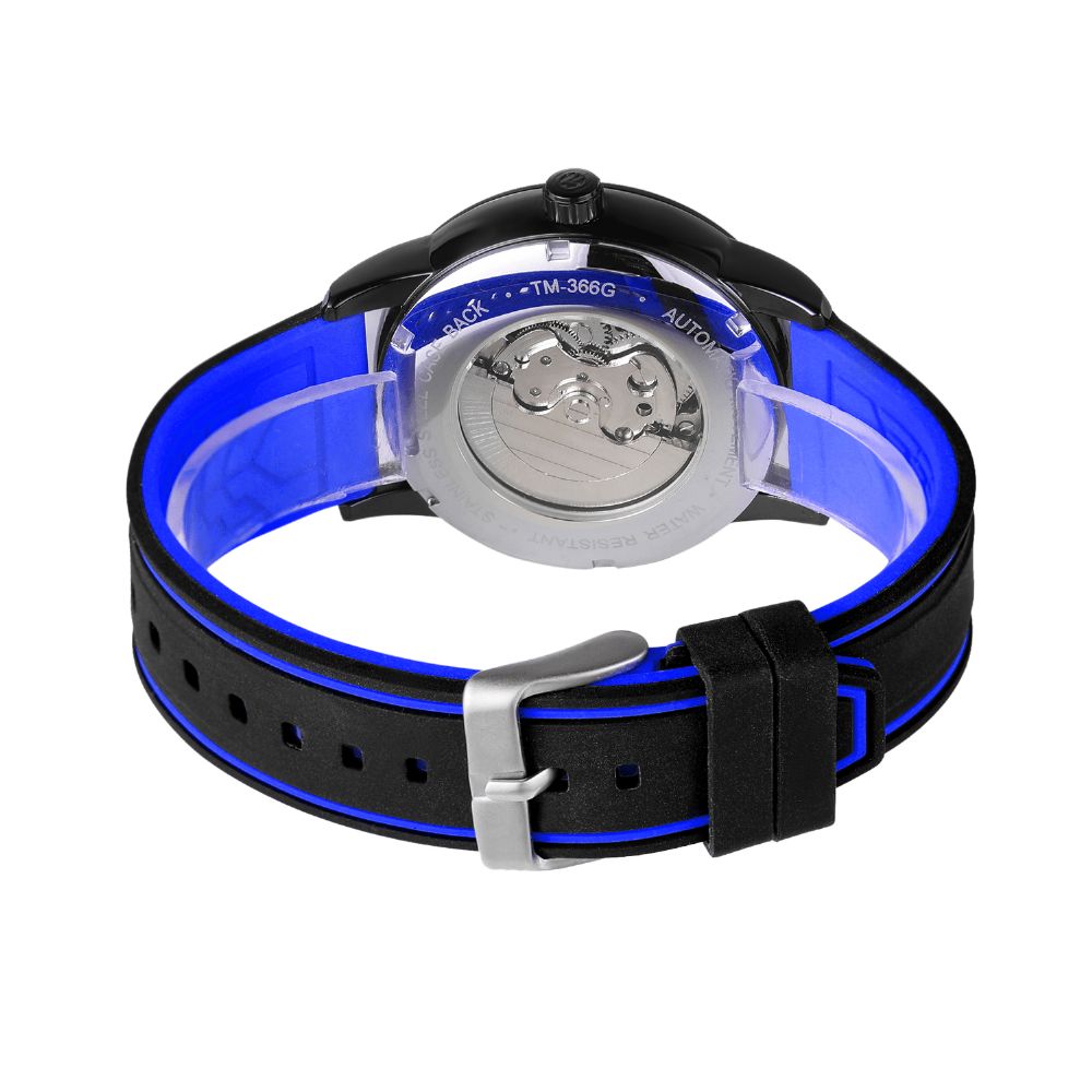 Forsining Fsg8203 Mode Heren Automatisch Horloge Creatieve Wijzerplaat Lederen Band Mechanisch Horloge