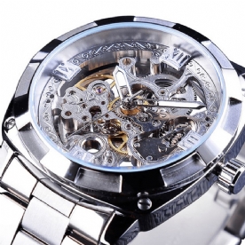 Forsining Gmt1091 Licht Luxe 3Atm Waterdicht Lichtgevend Display Mode Heren Mechanisch Horloge