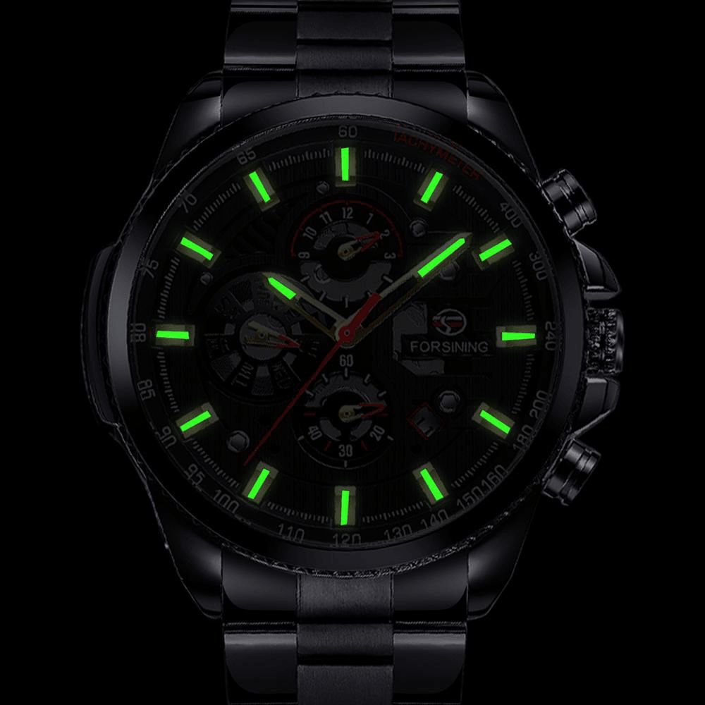 Forsining Gmt1137 Mode Herenhorloge Lichtgevende Week Maandweergave Automatisch Mechanisch Horloge