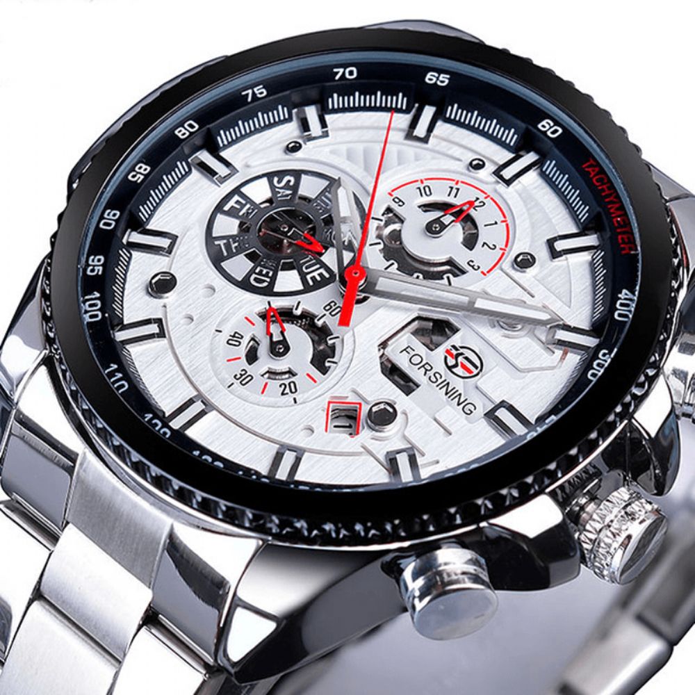 Forsining Gmt1137 Mode Herenhorloge Lichtgevende Week Maandweergave Automatisch Mechanisch Horloge