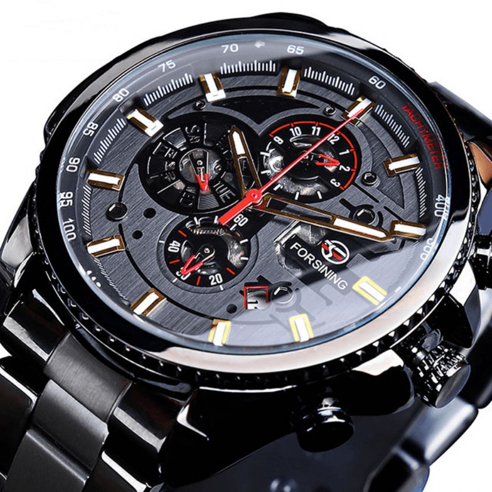 Forsining Gmt1137 Mode Herenhorloge Lichtgevende Week Maandweergave Automatisch Mechanisch Horloge