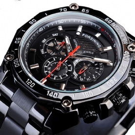 Forsining Gmt1138 Mode Herenhorloge Lichtgevende Datum Weekweergave Waterdicht Mechanisch Horloge