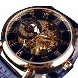 Forsining Gmt838 3D Hollow Graveren Ontwerp Lichtgevende Display Mode Heren Automatisch Mechanisch Horloge