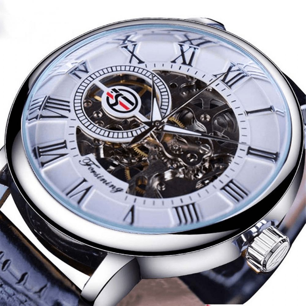 Forsining Gmt838 3D Hollow Graveren Ontwerp Lichtgevende Display Mode Heren Automatisch Mechanisch Horloge