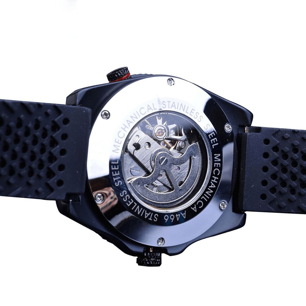 Forsining Gmt963 Mode Herenhorloge Siliconen Band Automatisch Toevallig Mechanisch Horloge