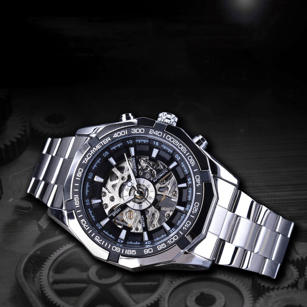 Forsining S101 Mode Herenhorloge 3Atm Waterdicht Lichtgevend Mechanisch Horloge