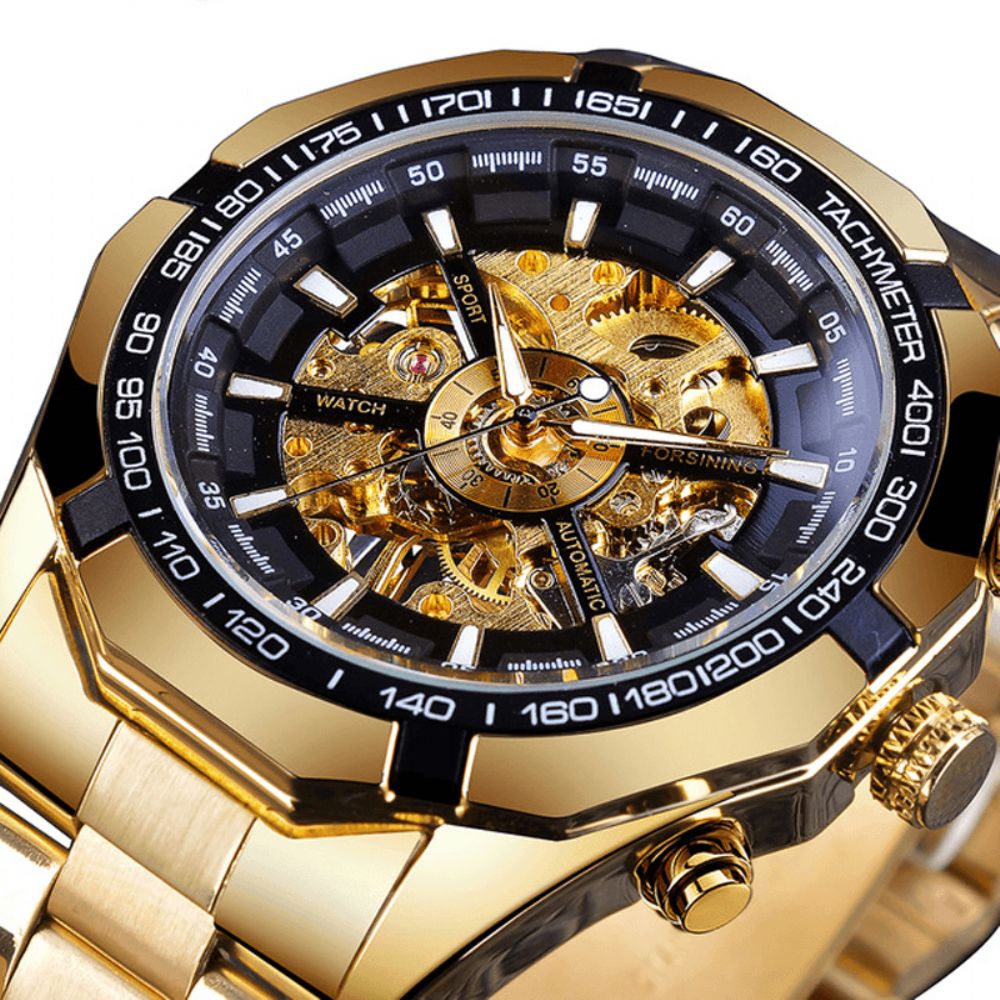 Forsining S101 Mode Herenhorloge 3Atm Waterdicht Lichtgevend Mechanisch Horloge