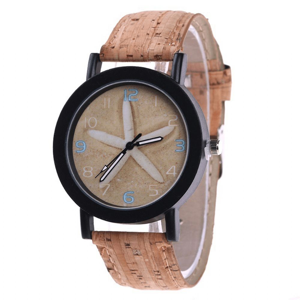 Fshion Dameshorloge Met Kleur Wijzerplaat Retro Quartz Horloge