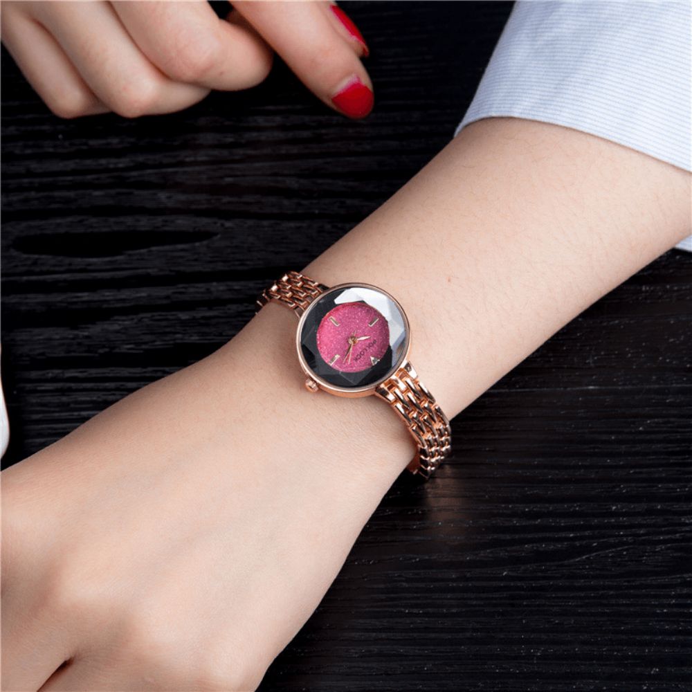 Full Diamond Starry Sky Rose Gold Kwastje Band Mode Dames Quartz Horloge