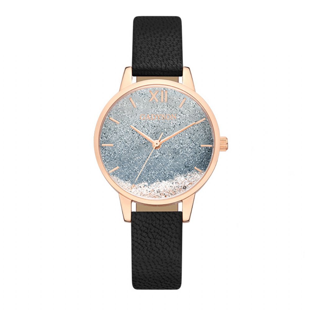 Gadyson A0901 Mode Dames Horloge Creatieve Elegante Wijzerplaat Lederen Band Vrouwelijke Quartz Horloge