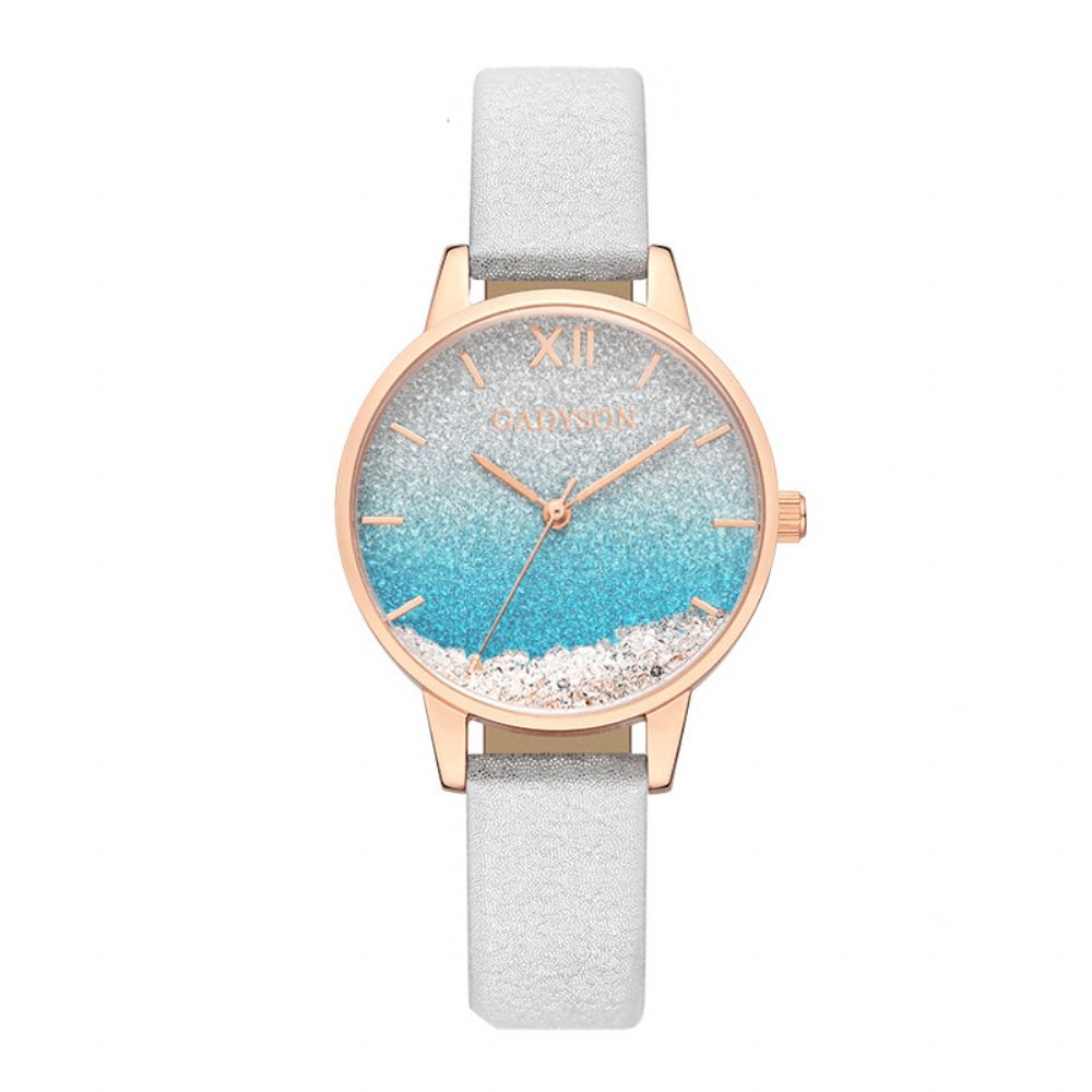 Gadyson A0901 Mode Dames Horloge Creatieve Elegante Wijzerplaat Lederen Band Vrouwelijke Quartz Horloge