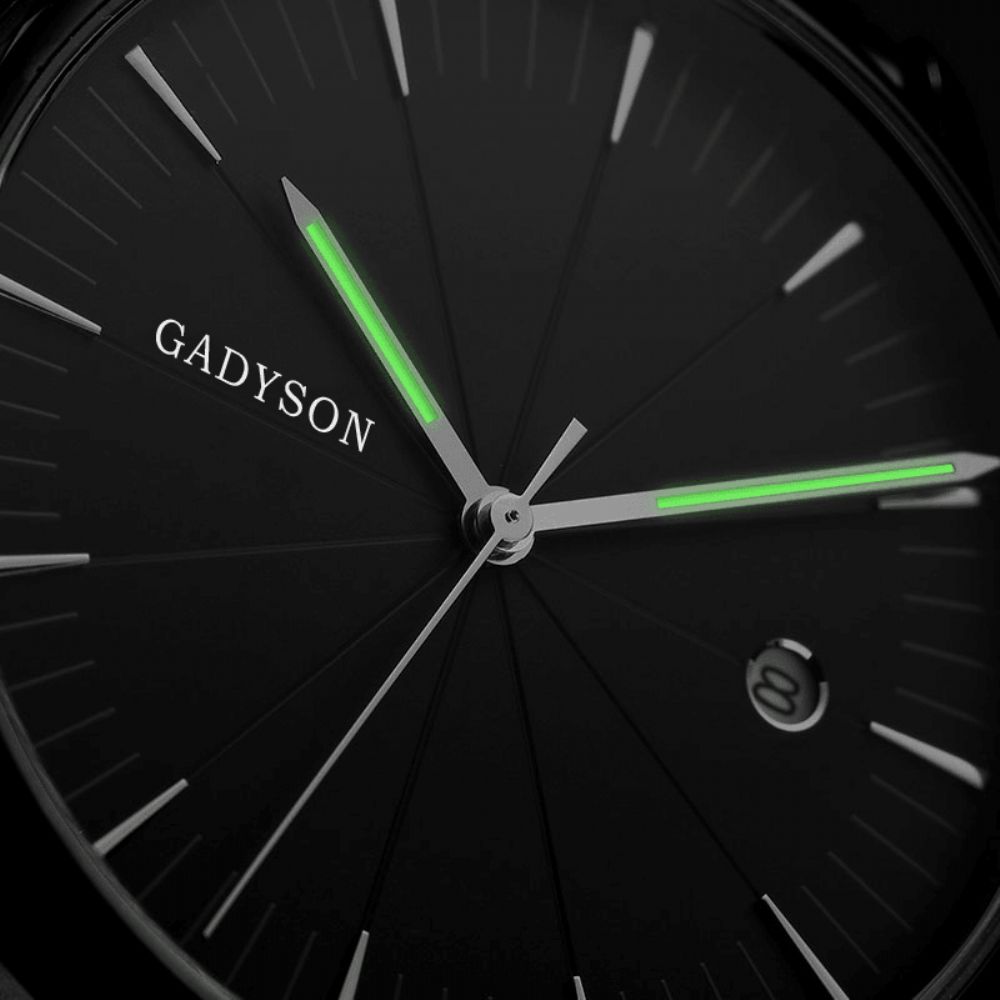 Gadyson A9105 Kalender Casual Stijl Heren Polshorloge Volledig Stalen Lichtgevend Display Quartz Horloge