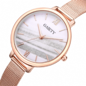 Gaiety G574 Kleurrijk Rose Gold Stalen Band Dames Polshorloge Ultradun Quartz Horloge