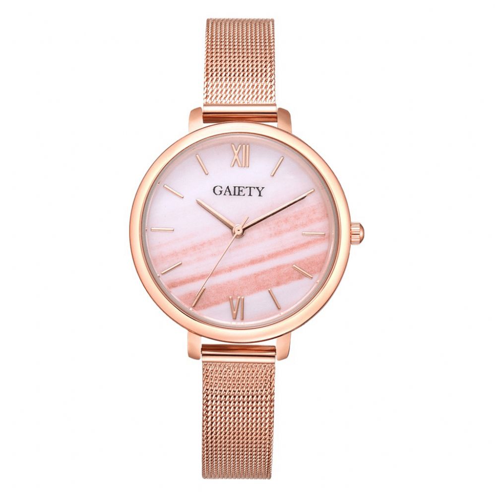 Gaiety G574 Kleurrijk Rose Gold Stalen Band Dames Polshorloge Ultradun Quartz Horloge