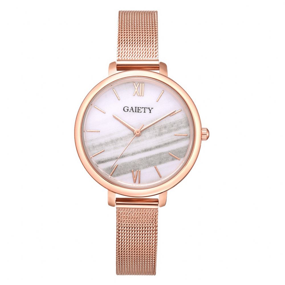 Gaiety G574 Kleurrijk Rose Gold Stalen Band Dames Polshorloge Ultradun Quartz Horloge