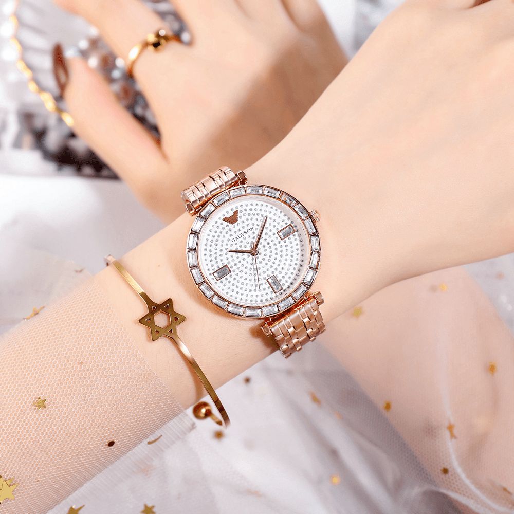 Greyson A0Q05 Mode Dames Horloge Licht Luxe Crystal Diamond Starry Lady Quartz Horloge