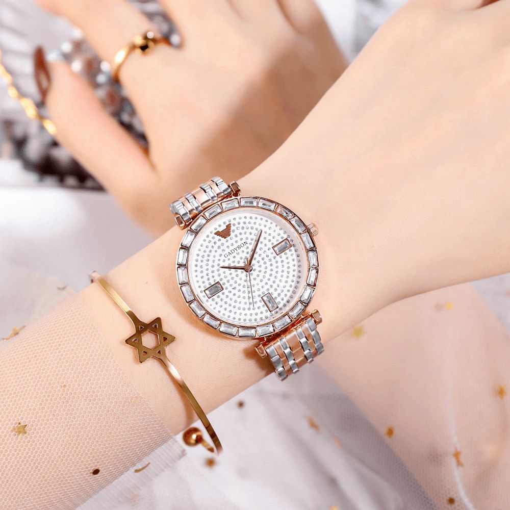 Greyson A0Q05 Mode Dames Horloge Licht Luxe Crystal Diamond Starry Lady Quartz Horloge