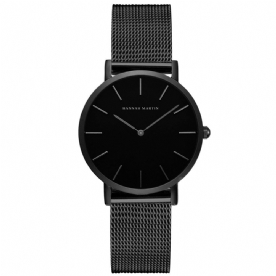 Hannah Martin Ch36 Mode Casual Simple Big Dial Stalen Mesh Band Waterdicht Dames Quartz Horloge